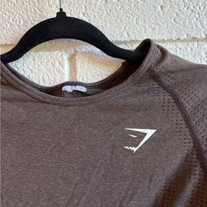 Gymshark Brown Long Sleeve Cropped Top